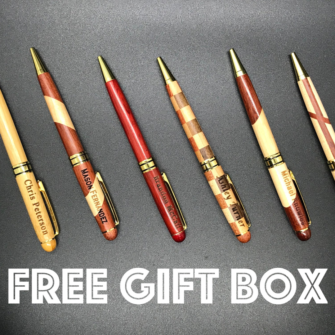 Engraved Wood Pen, Personalized Custom Engraved Pen & Wood Gift Box