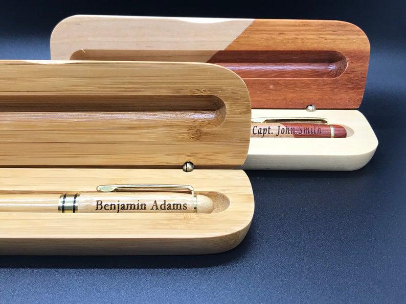 Wood Pen Set, Monogrammed Pen Set, Engraved Pen Case, Personalized Pen Set, Monogrammed Wood Pen, Desktop Pen Holder, CEO Gifts, Boss Gift 19.50