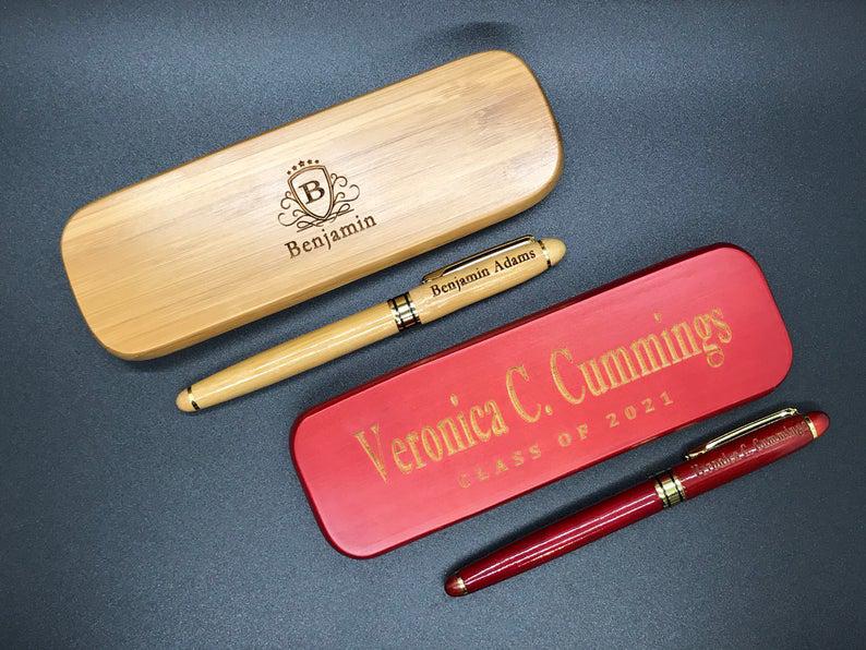 Wood Pen Set, Monogrammed Pen Set, Engraved Pen Case, Personalized Pen Set, Monogrammed Wood Pen, Desktop Pen Holder, CEO Gifts, Boss Gift 19.50