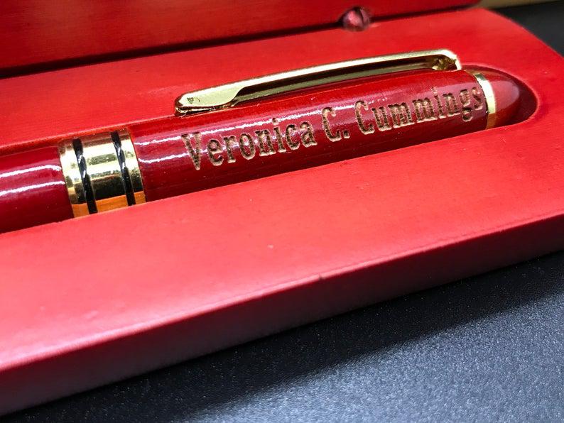 USBIRD Personalized Pen With Name Engraved Customised Gifting (Red Black)  Signature Pen With Name Office Rollerball