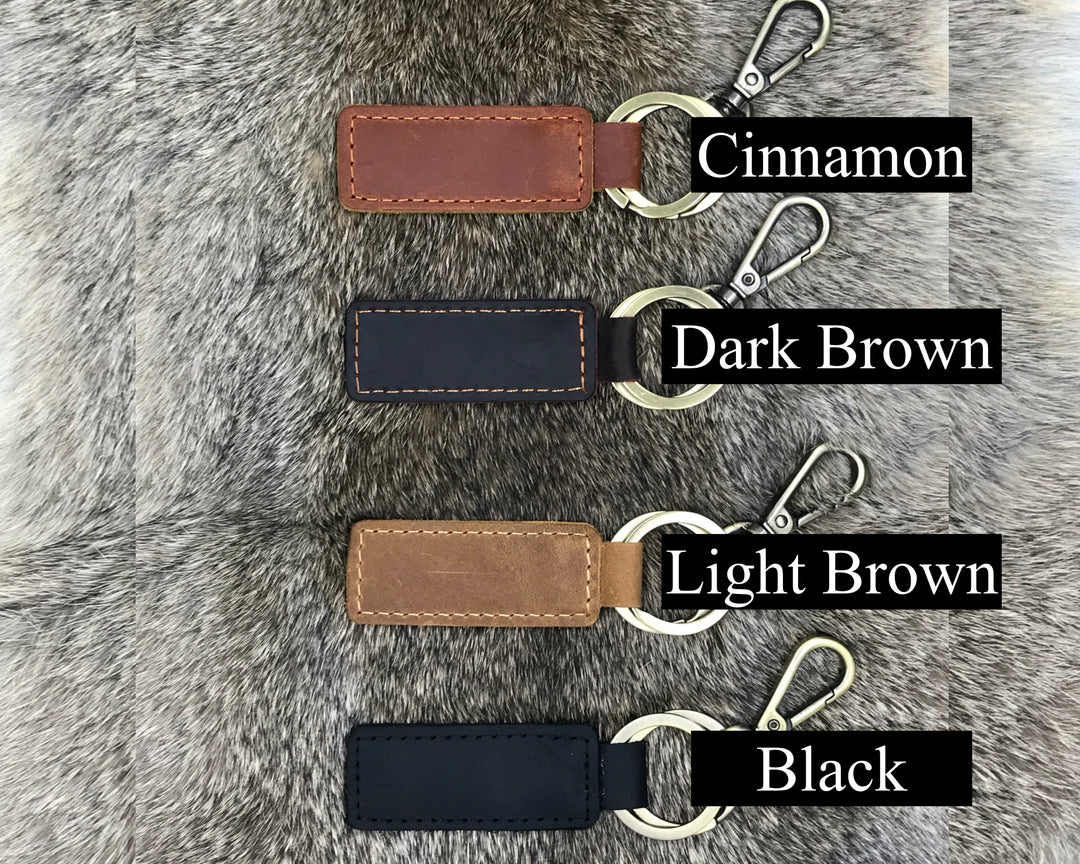 Custom Made Gifts, Engraved Leather Key Chains